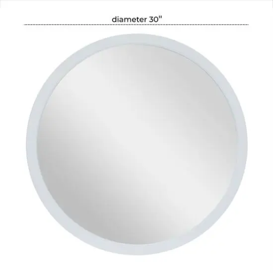 White Contemporary Wall Mirror, 30" x 2" x 30" {6}
