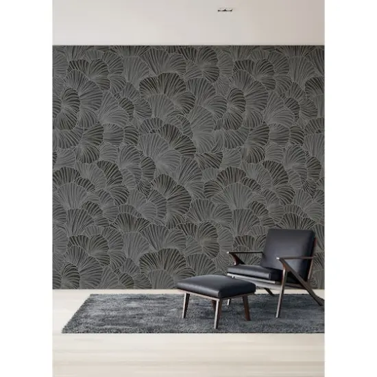 Katie Hunt Charcoal Gray Petals Wall Mural {5}