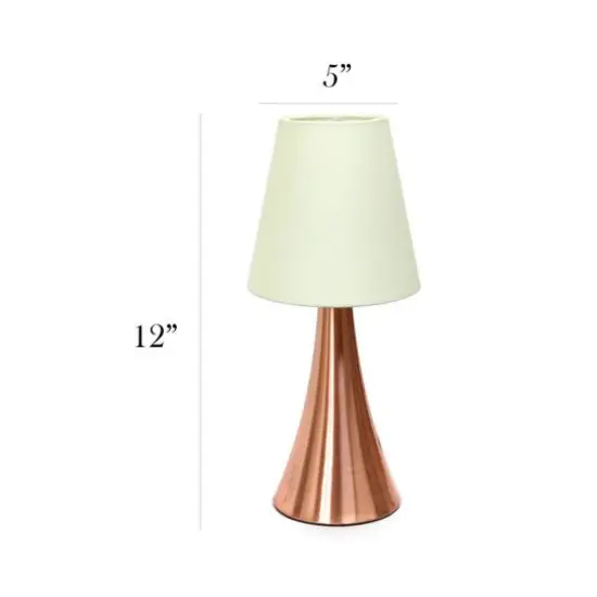 Simple Designs Valencia Mini Touch Table Lamp Set Rose Gold/Cream {4}