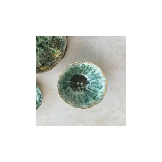 Hello Honey&reg; 5" Teal Round Stoneware Bowl with Reactive Crackle Glaze, 4ct. {3}