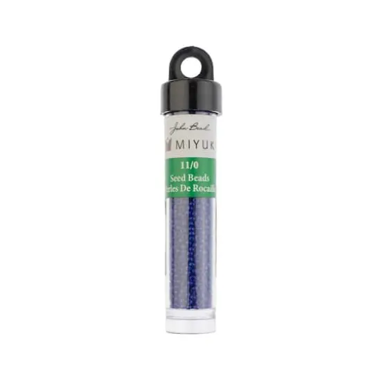 John Bead 11/0 Miyuki Glass Seed Beads, 13g Cobalt Blue Opaque {3}