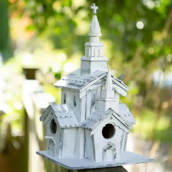 12.75" Little White Chapel Birdhouse {5}