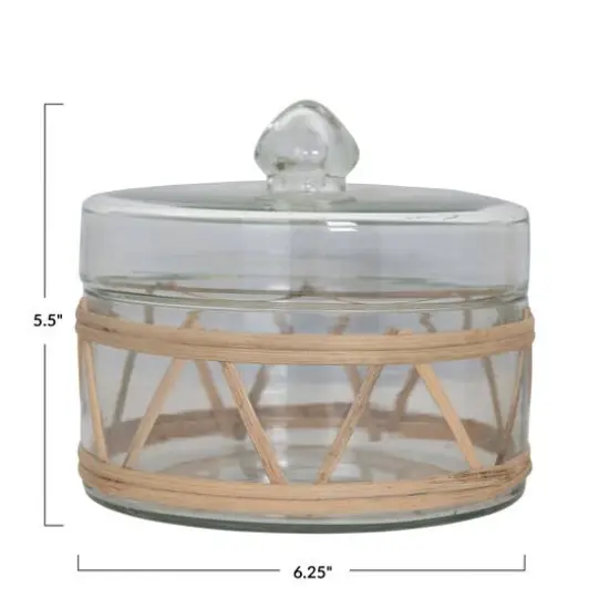 Hello Honey&reg; 6" Rattan Wrapped Glass Jar with Lid {3}