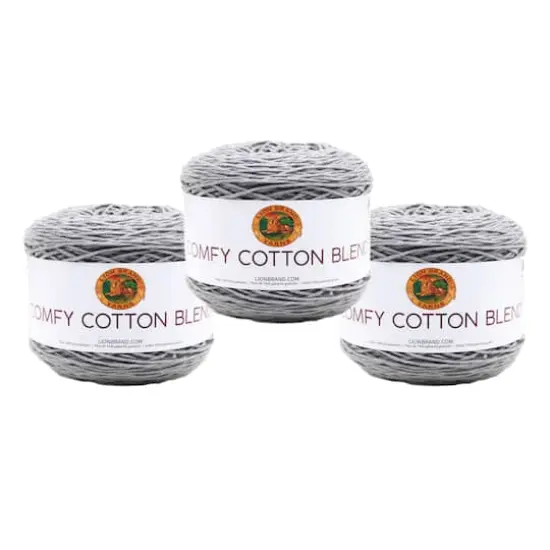 3 Pack Lion Brand&reg; Comfy Cotton Blend Yarn Silver Lining {1}