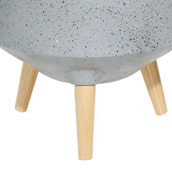 Set of 2 Grey MgO Contemporary Planter 12", 10" {4}