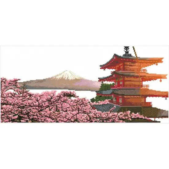Simply Dotz® Intermediate Mount Fuji & Chureito Pagoda Diamond Painting Kit {4}