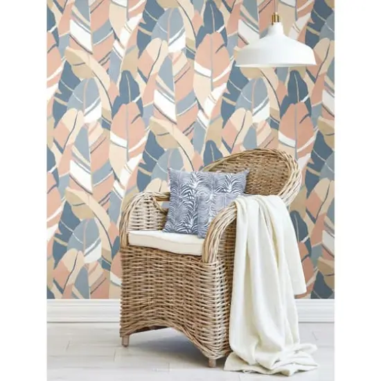 RoomMates Hearts of Palm Peel & Stick Wallpaper Blue/Pink {6}