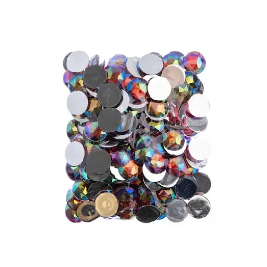 John Bead 16mm AB Acrylic Round Flat Back Rhinestones, 200ct. Red AB {4}