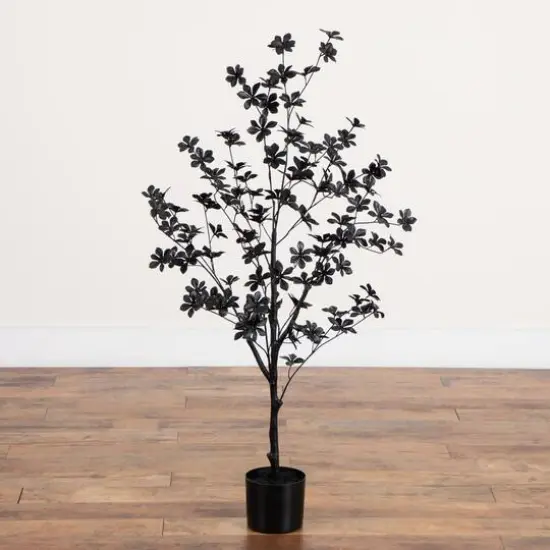 4ft. Artificial Halloween Black Enkianthus Tree {6}