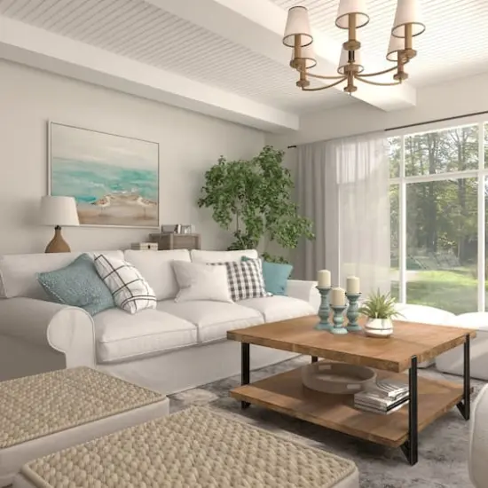 Mango Wood Traditional Candle Holder Set Light Blue {14}