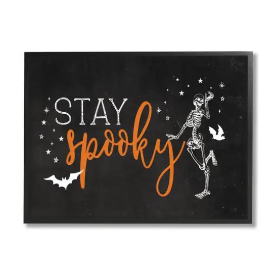 Stupell Industries Stay Spooky Skeleton Framed Giclee Art Black {1}