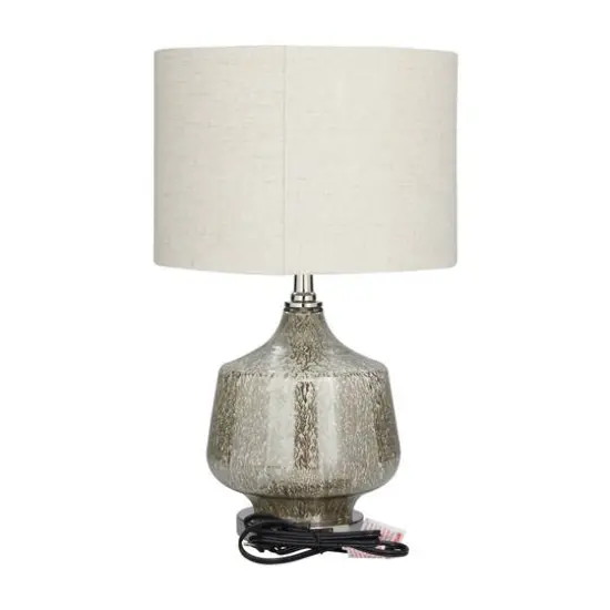 Champagne Linen Transitional Table Lamp, 21" x 13" x 13" {8}