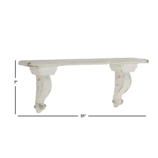 White Wood Farmhouse Wall Shelf {8}