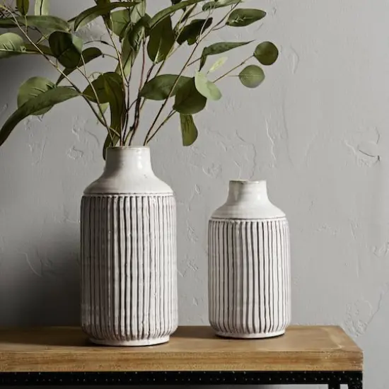 12.25" Gray Terracotta Vase {5}