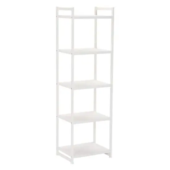 Household Essentials Jamestown 59" 5-Shelf Narrow Bookshelf White {1}