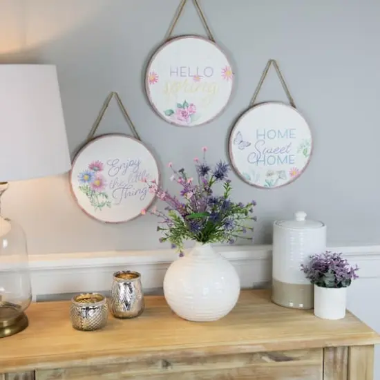 Springtime Floral Hanging Wall Sign Set {3}