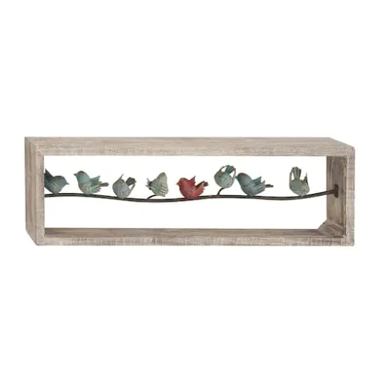 Whitewashed Wood Farmhouse Birds Wall Accent {1}