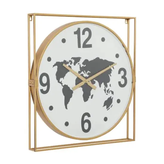 Gold Vintage Metal Wall Clock, 26" x 24" {3}