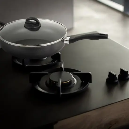 Oster Clairborne 12" Charcoal Gray Aluminum Saut&eacute; Pan with Lid {3}