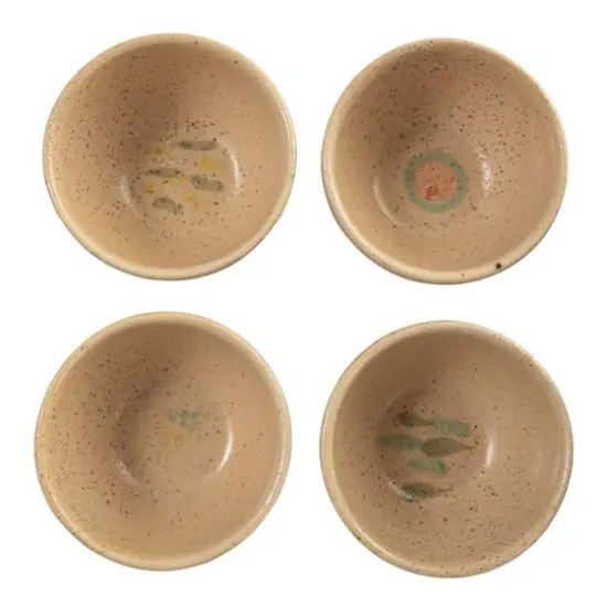 Hello Honey&reg; 4.75" Abstract Round Terra Cotta Bowl Set {3}