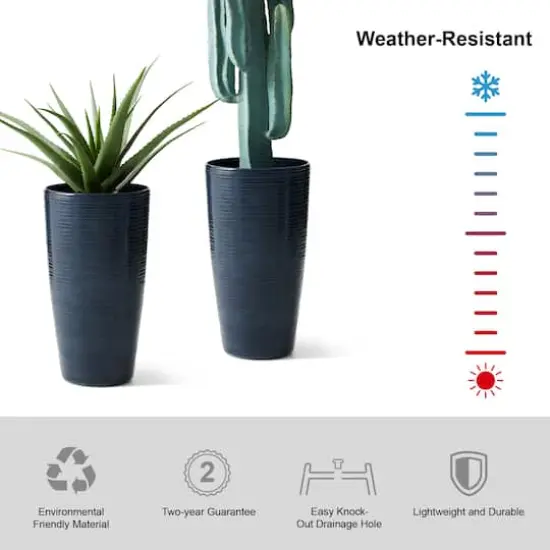 Glitzhome&reg; 22.5" Turquoise Faux Ceramic Textured Planters, 2ct. {8}