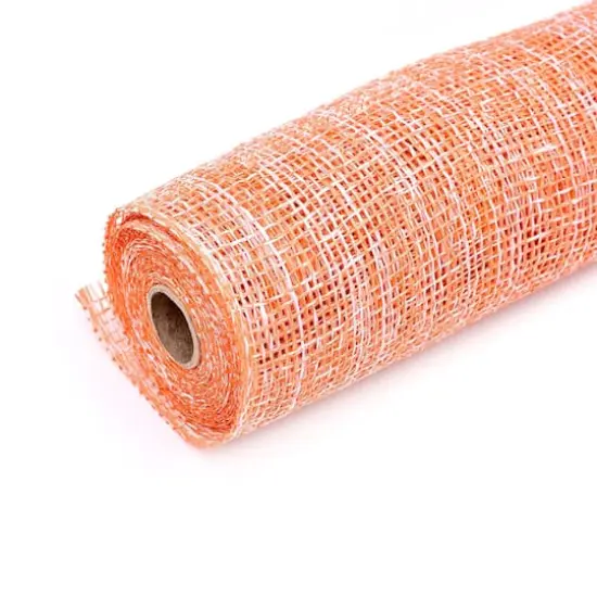 10" x 19ft. Orange & White Window Poly Burlap Mesh by Celebrate It&trade; {4}