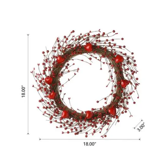 Glitzhome&reg; 18" Valentine's Berry Wreath {9}