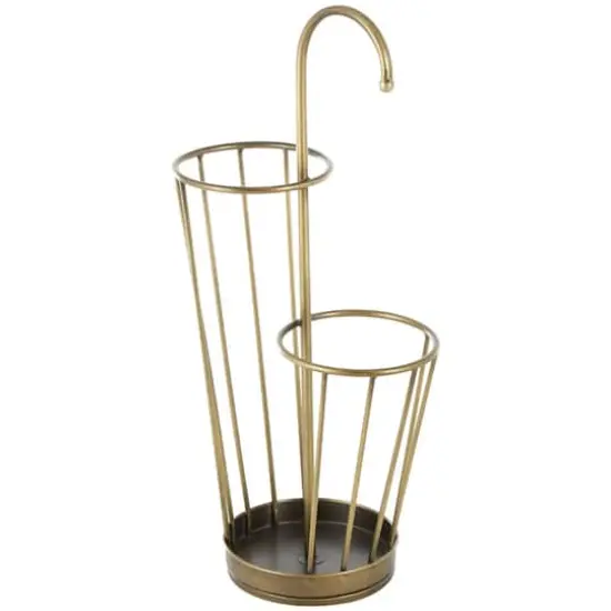 27" Metal Umbrella Stand with Handle Gold {1}