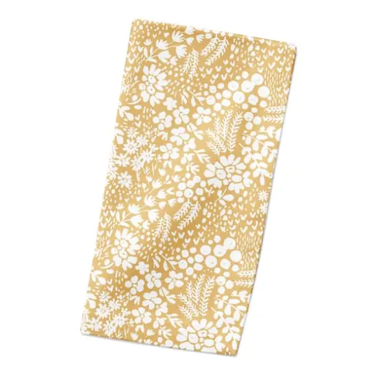 Dainty Floral Cotton Twill Napkin Yellow {3}