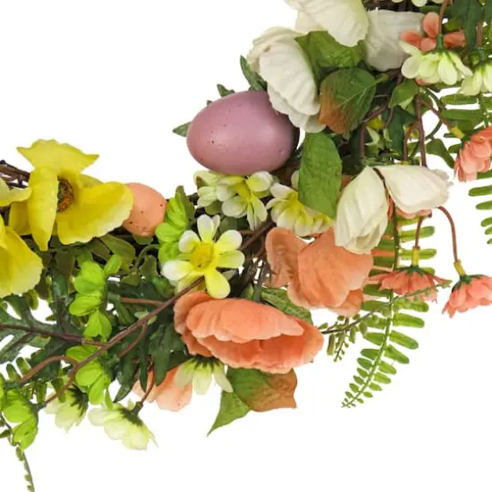 22" Ferns & Flowers Easter Wreath {4}