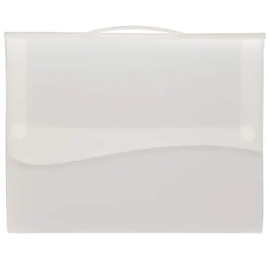 JAM Paper Clear 12" x 9.5" Plastic Snap Closure Portfolio {3}