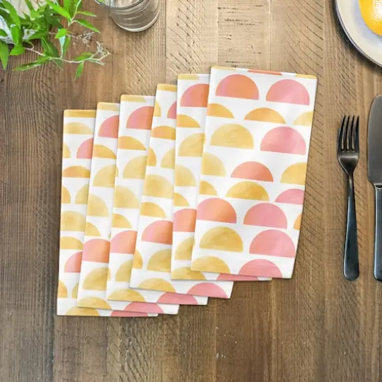 Half Circle Pattern 10" x 10" Cotton Twill Napkin {4}