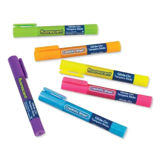 Creativity Street&reg; Fluorescent Glide-On Tempera Paint Sticks, 3 Packs of 6 {3}