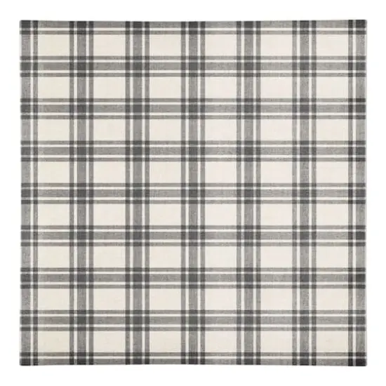Black Plaid Cotton Twill Napkin {1}