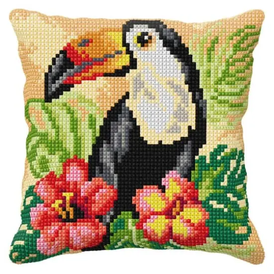 Orchidea Cushion Cross Stitch Kit Toucan {1}