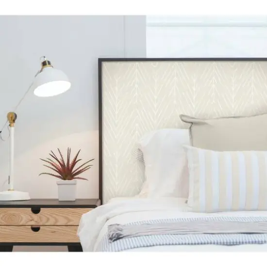 RoomMates Twig Hygge Herringbone Peel & Stick Wallpaper Beige and white {6}