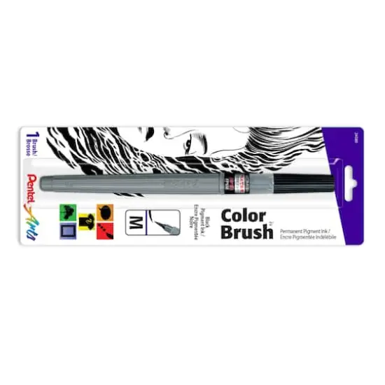 Pentel Arts&reg; Color Brush&trade; Black Pigment Ink Pen {3}