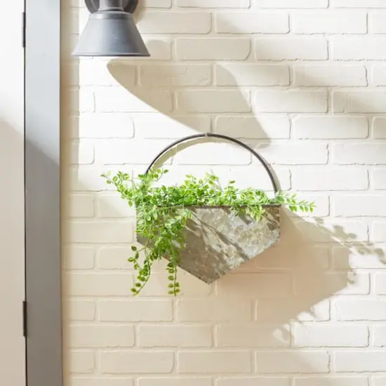 14.5" Diamond Galvanized Wall Planter {6}