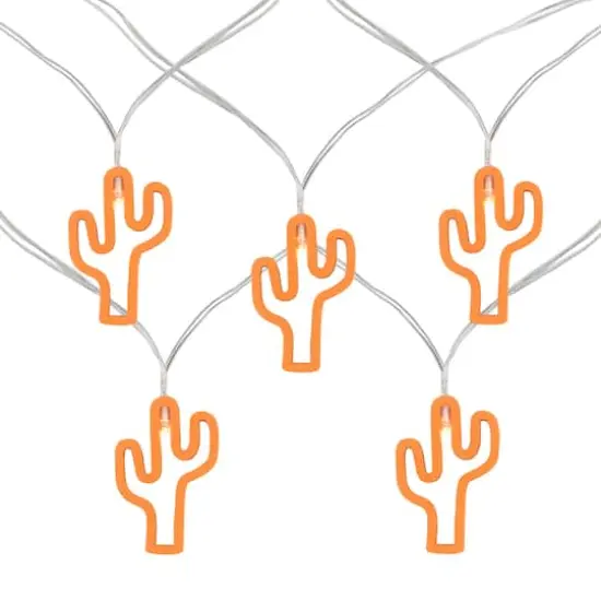 10ct. LED Orange Cactus Fairy Lights Set {1}