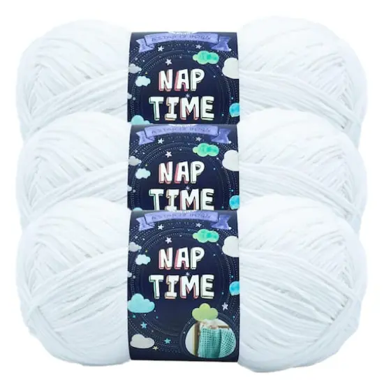 3 Pack Lion Brand&reg; Nap Time&reg; Yarn White {1}