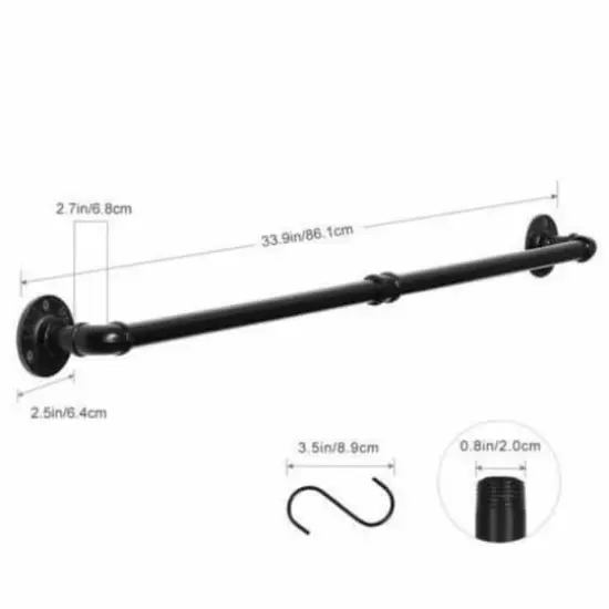 NEX&trade; Black Industrial Wall Mounted Metal Hanging Pot Rack {3}