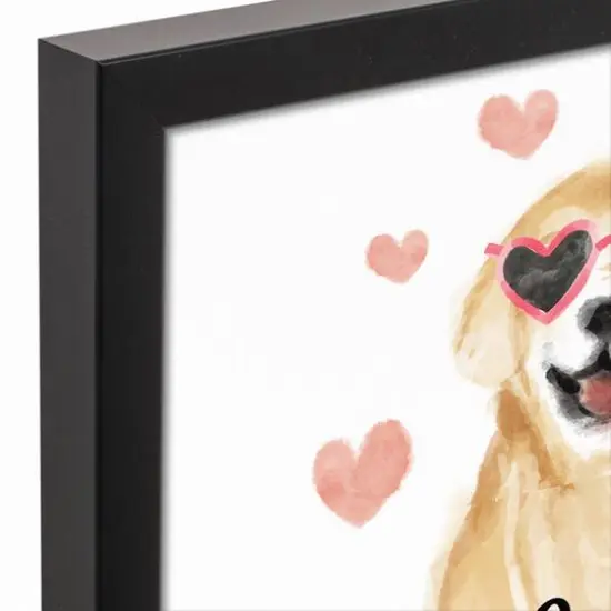 Woof you be my Valentine 13.73" x 13.73" Black Framed Canvas {4}