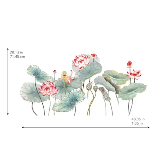 RoomMates Lotus Garden Peel & Stick Giant Wall Decal Set {4}