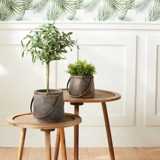 Dark Wooden Pail Set {3}