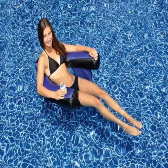 2ft. Inflatable Blue & Black U-Seat Swimming Pool Lounger {3}