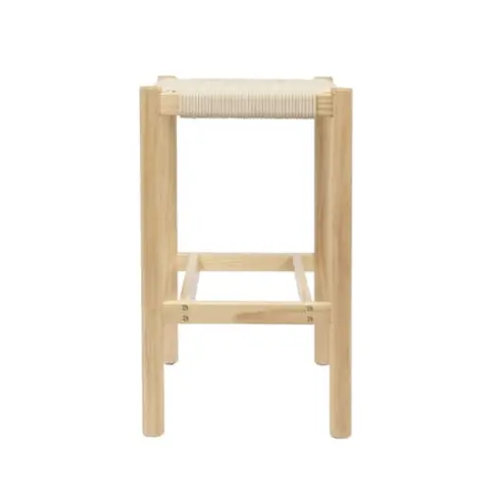 Hello Honey&reg; Fernway 25" Solid Wood and Woven Rope Counter Height Stool Cream {8}