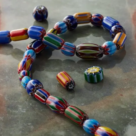 Multicolor Geo Print Lamp Work Glass Mixed Beads by Bead Landing&reg; {3}