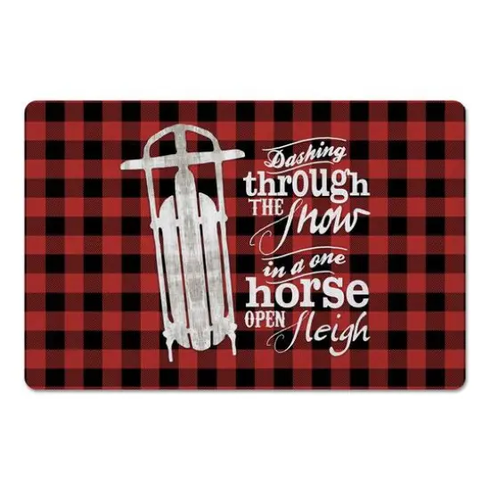 Open Sleigh Buffalo Print 27x18 Floor Mat {1}