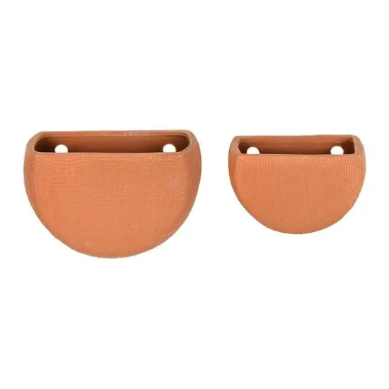 Hello Honey&reg; Stoneware Wall Planters Set Brown {8}