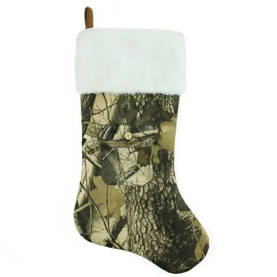 20.5" Camouflage Christmas Stocking with Pocket {3}